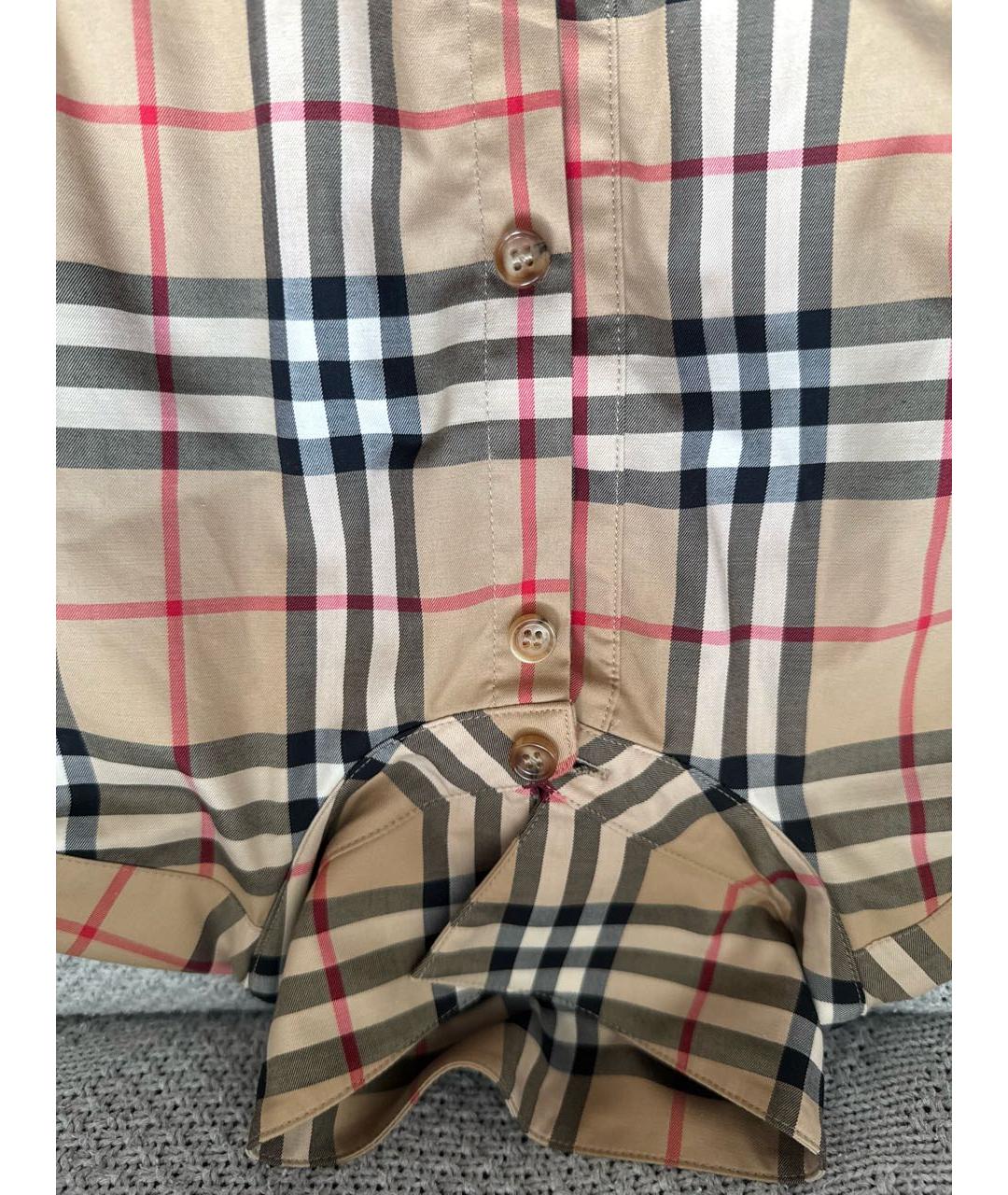 BURBERRY Бежевая хлопковая рубашка, фото 5