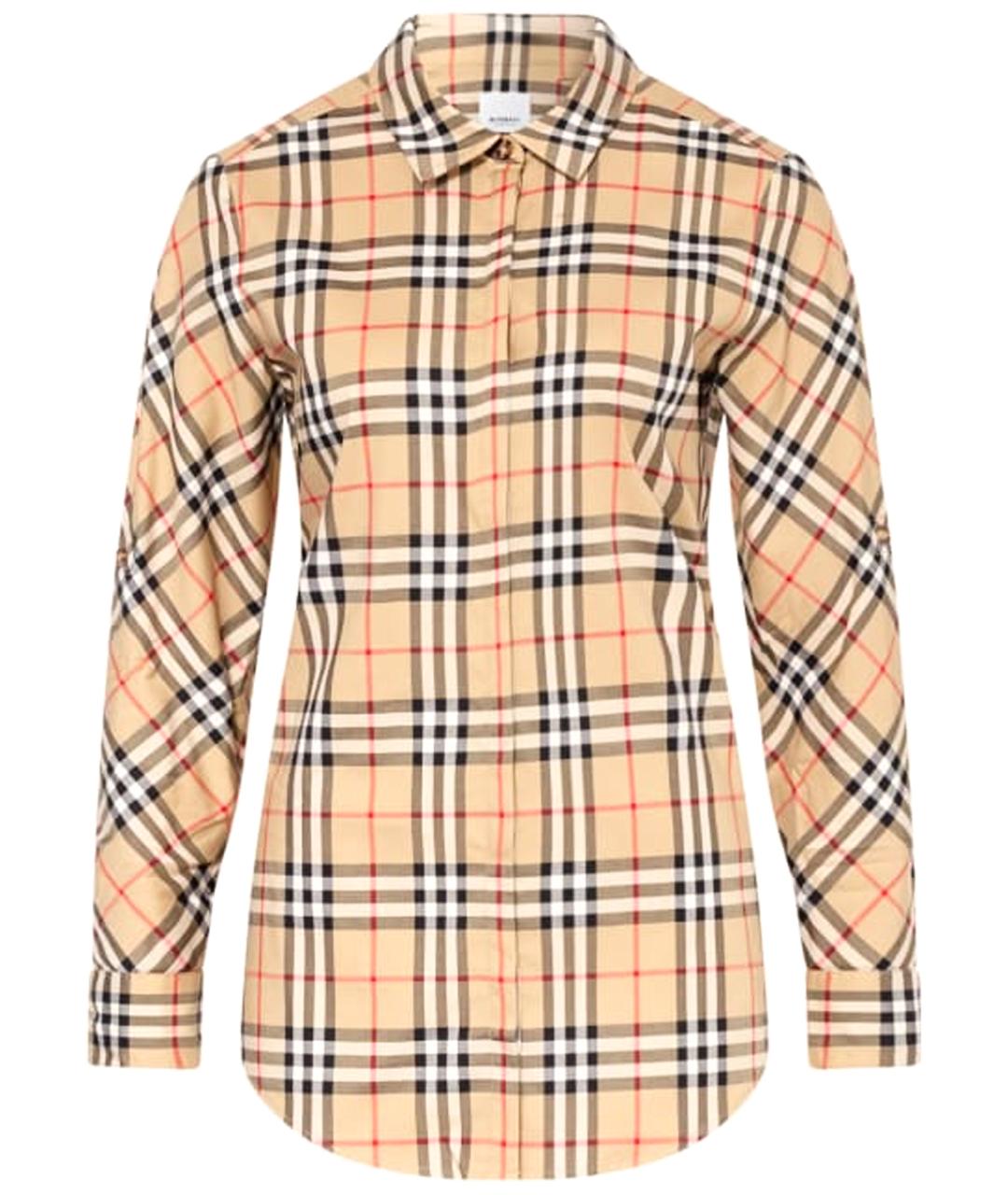 BURBERRY Бежевая хлопковая рубашка, фото 1