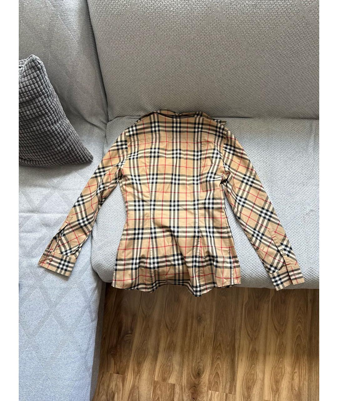 BURBERRY Бежевая хлопковая рубашка, фото 2