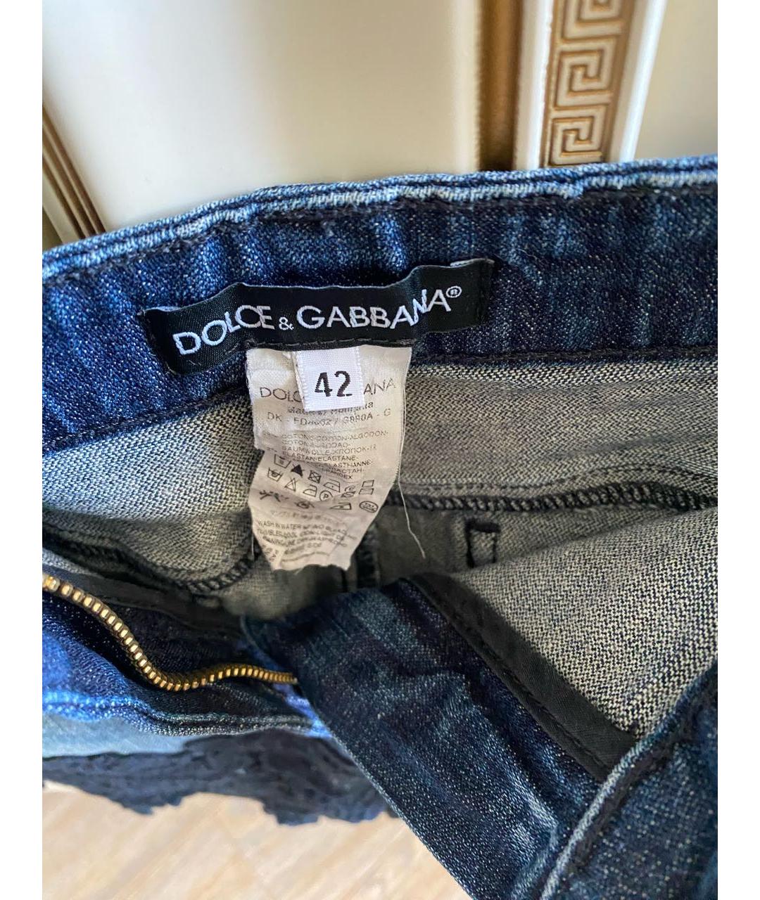 DOLCE&GABBANA Синяя деним юбка мини, фото 5