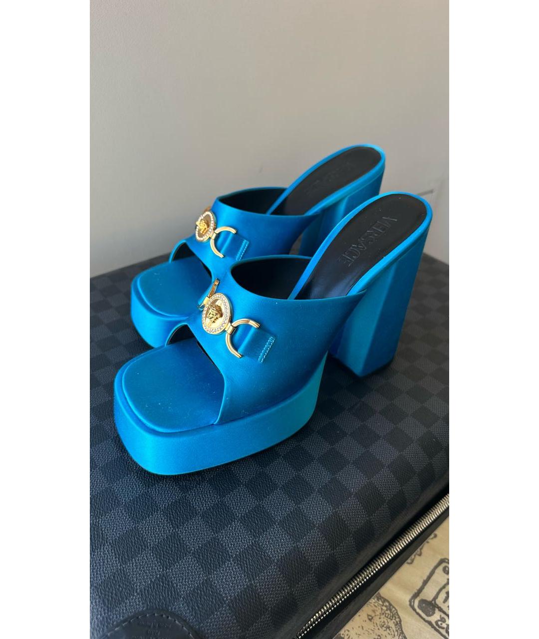VERSACE Синие сабо, фото 4