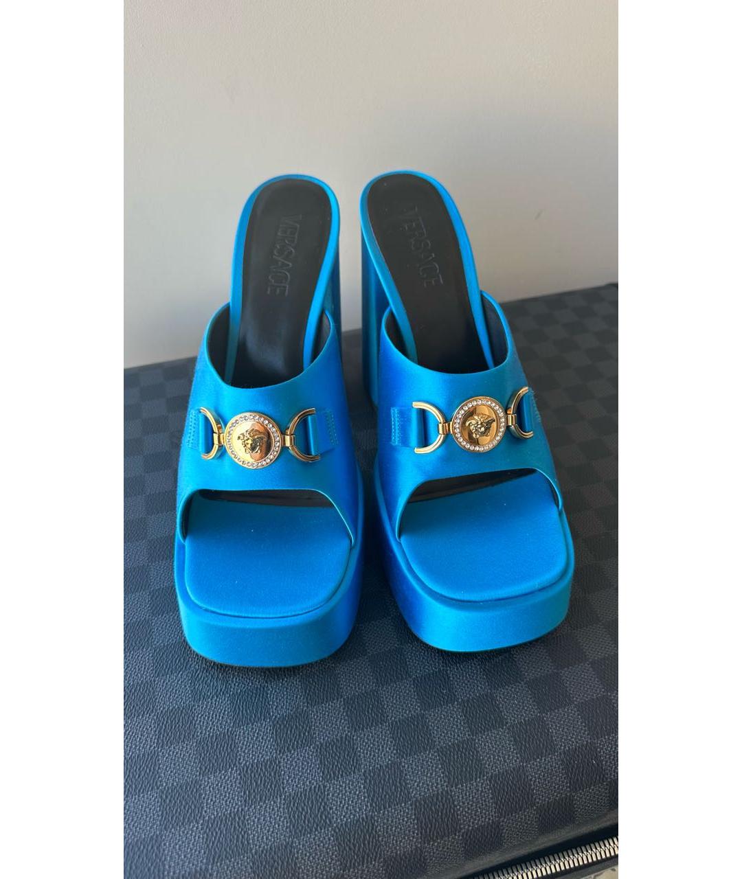 VERSACE Синие сабо, фото 2
