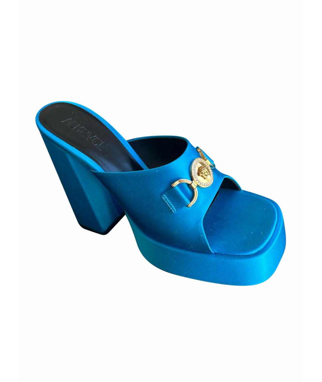 VERSACE Синие сабо, фото 1