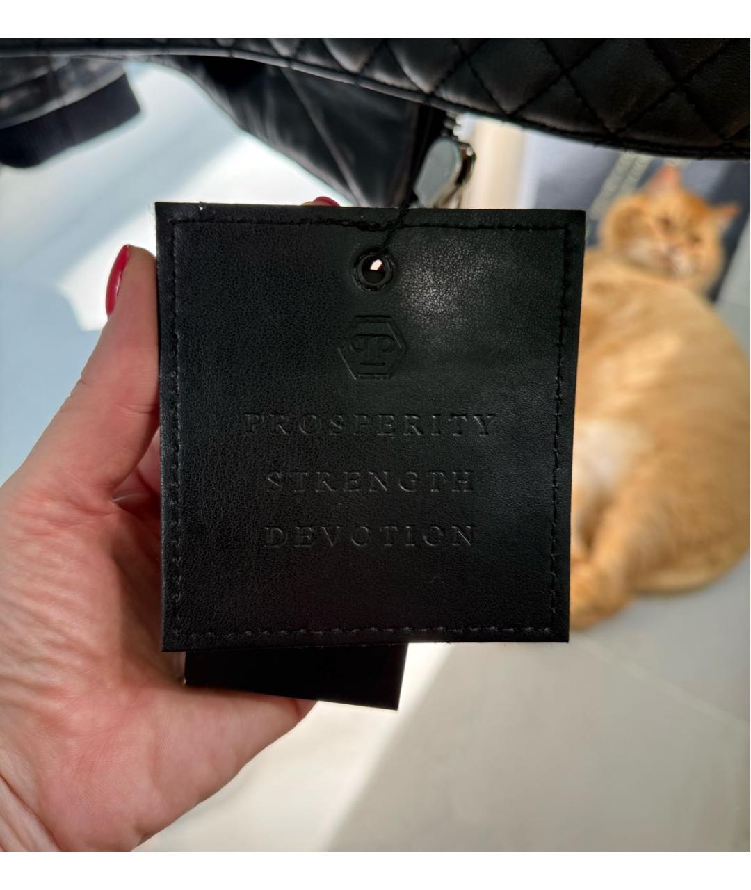 PHILIPP PLEIN Черная кожаная куртка, фото 6