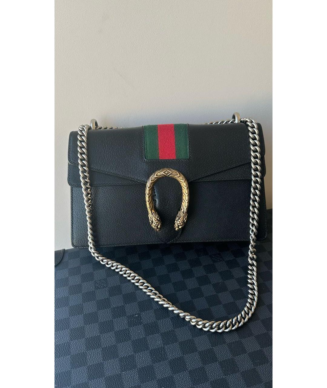 GUCCI Черная кожаная сумка через плечо, фото 3