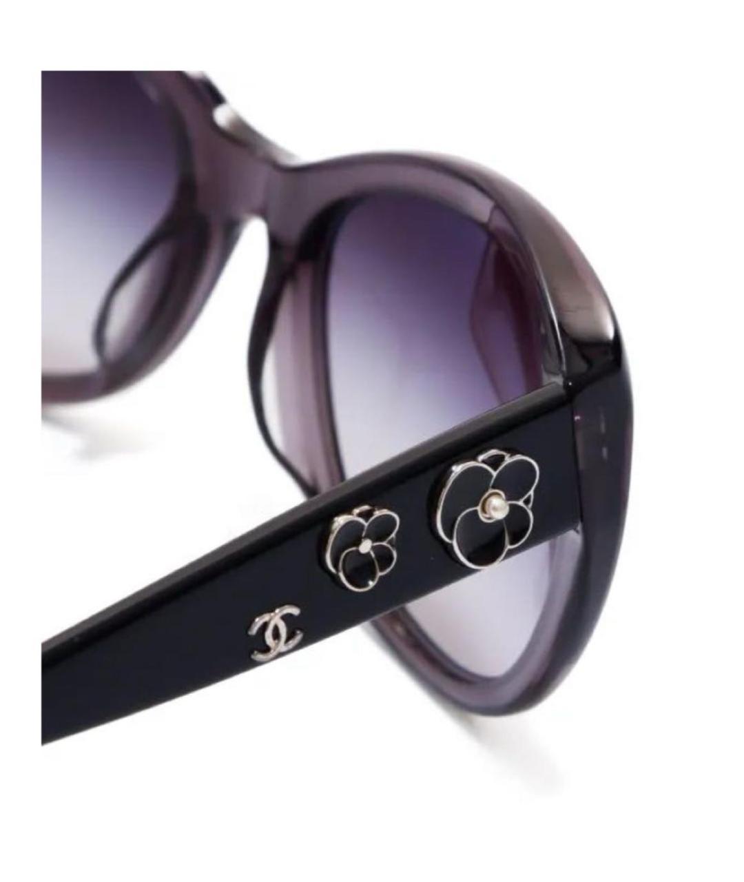 CHANEL Фиолетовые пластиковые солнцезащитные очки, фото 3