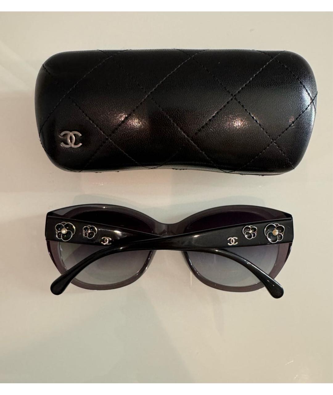 CHANEL Фиолетовые пластиковые солнцезащитные очки, фото 4