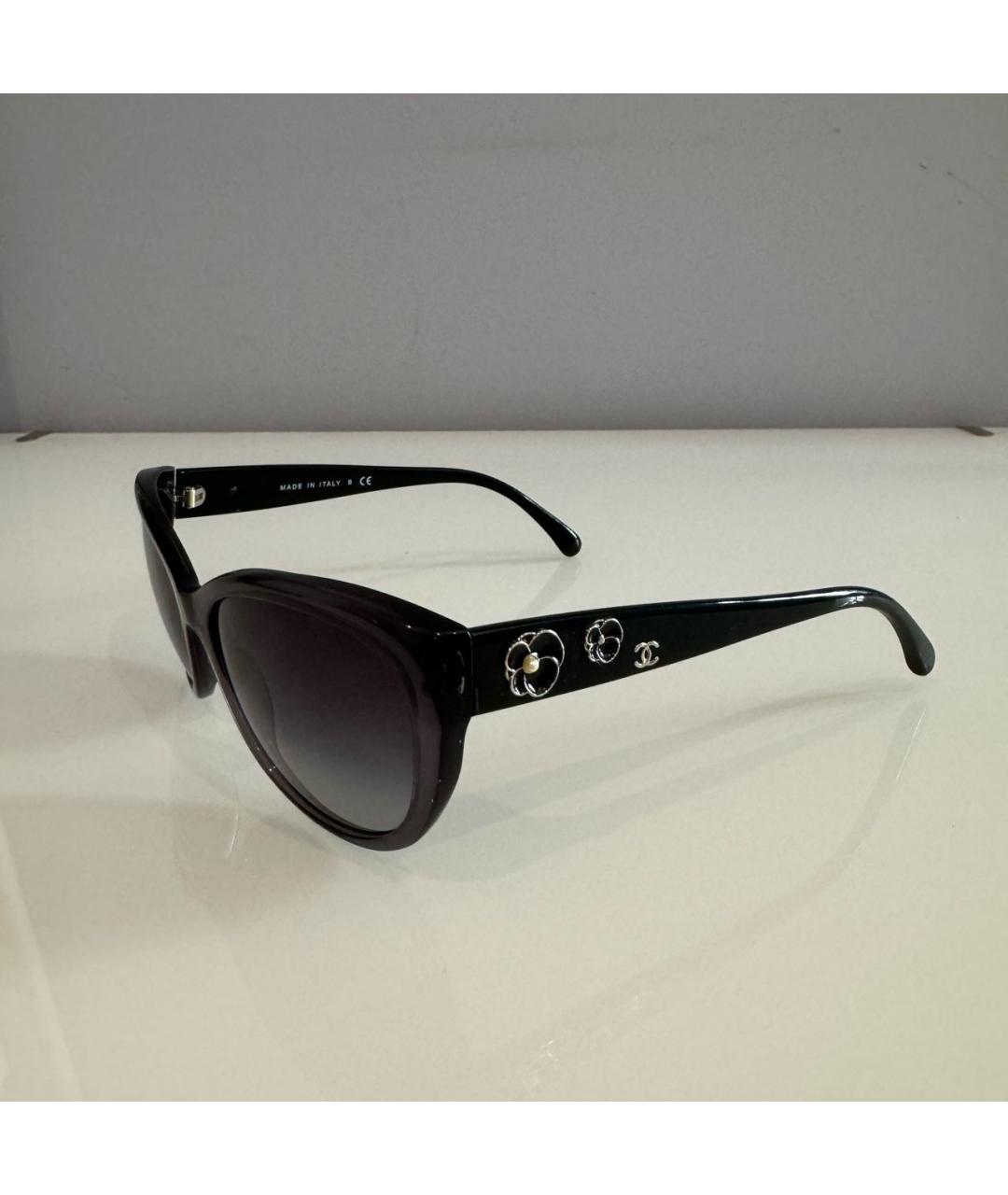 CHANEL Фиолетовые пластиковые солнцезащитные очки, фото 5