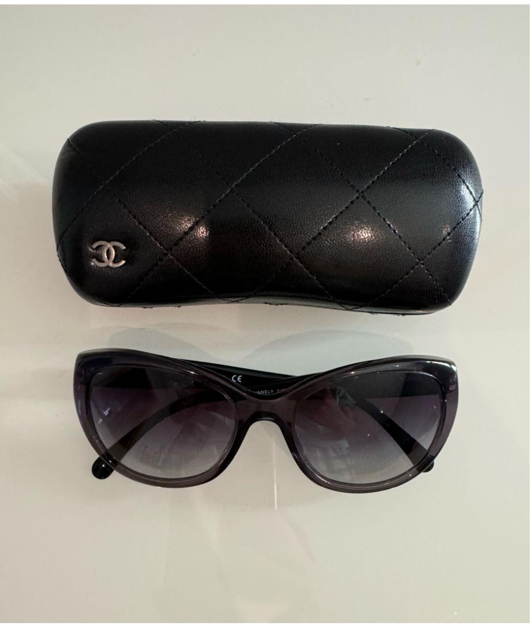 CHANEL Фиолетовые пластиковые солнцезащитные очки, фото 8