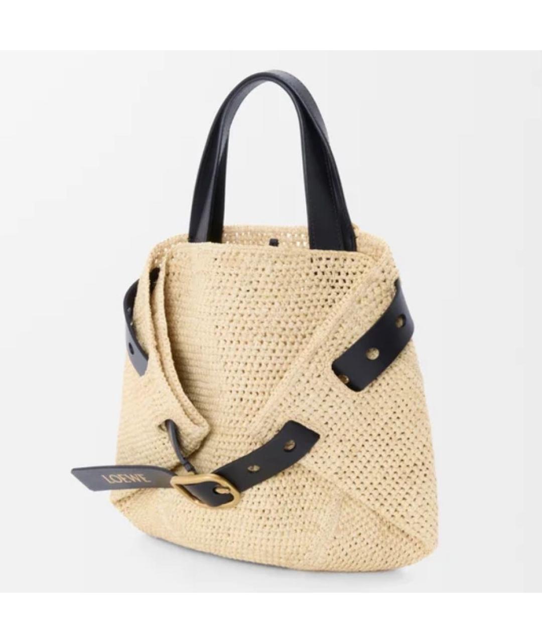 LOEWE Бежевая пелетеная сумка через плечо, фото 4