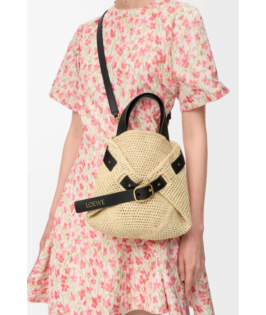 LOEWE Бежевая пелетеная сумка через плечо, фото 3