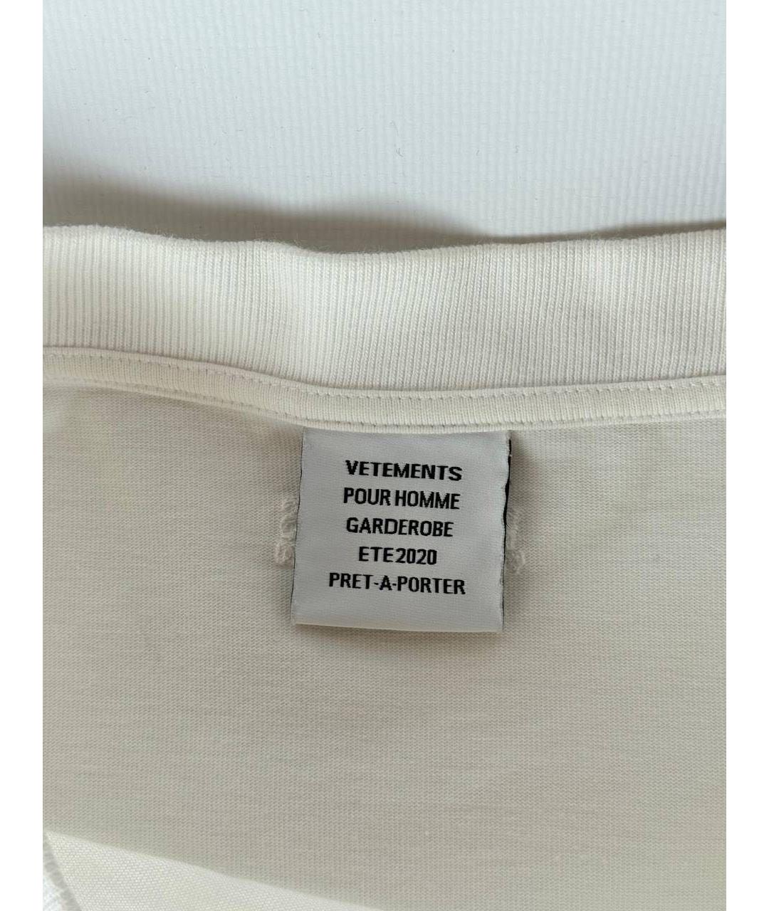 VETEMENTS Белая хлопковая футболка, фото 7