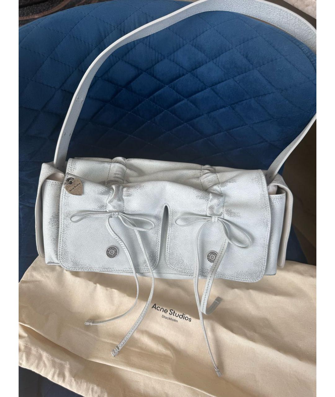 ACNE STUDIOS Белая кожаная сумка через плечо, фото 3