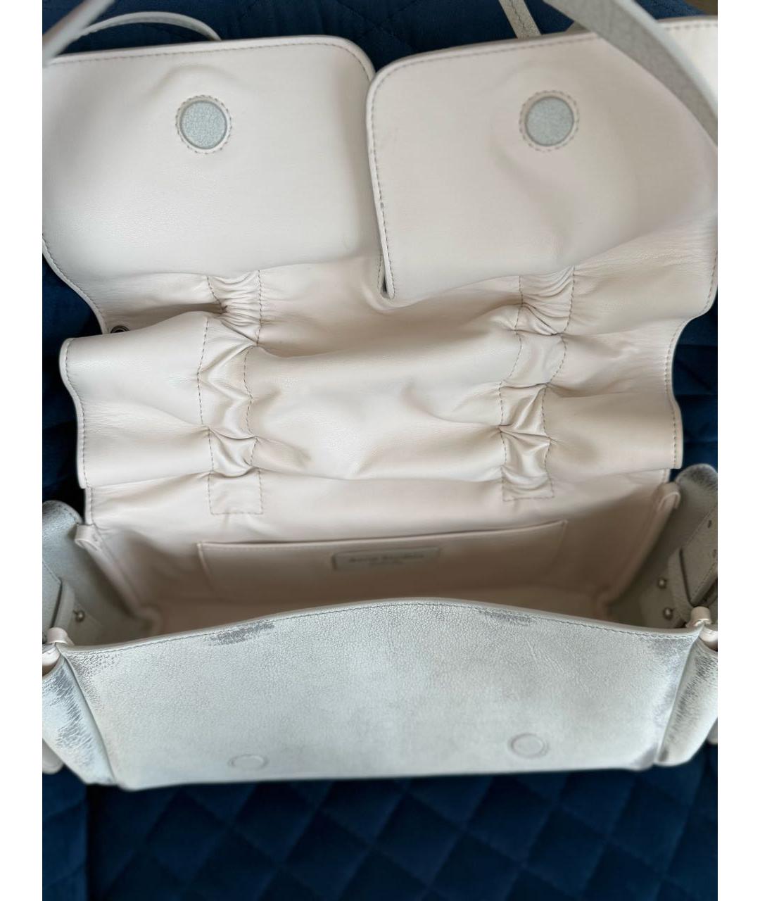 ACNE STUDIOS Белая кожаная сумка через плечо, фото 4