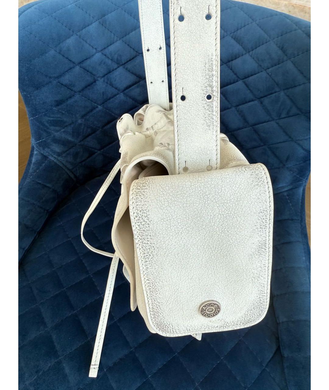 ACNE STUDIOS Белая кожаная сумка через плечо, фото 8