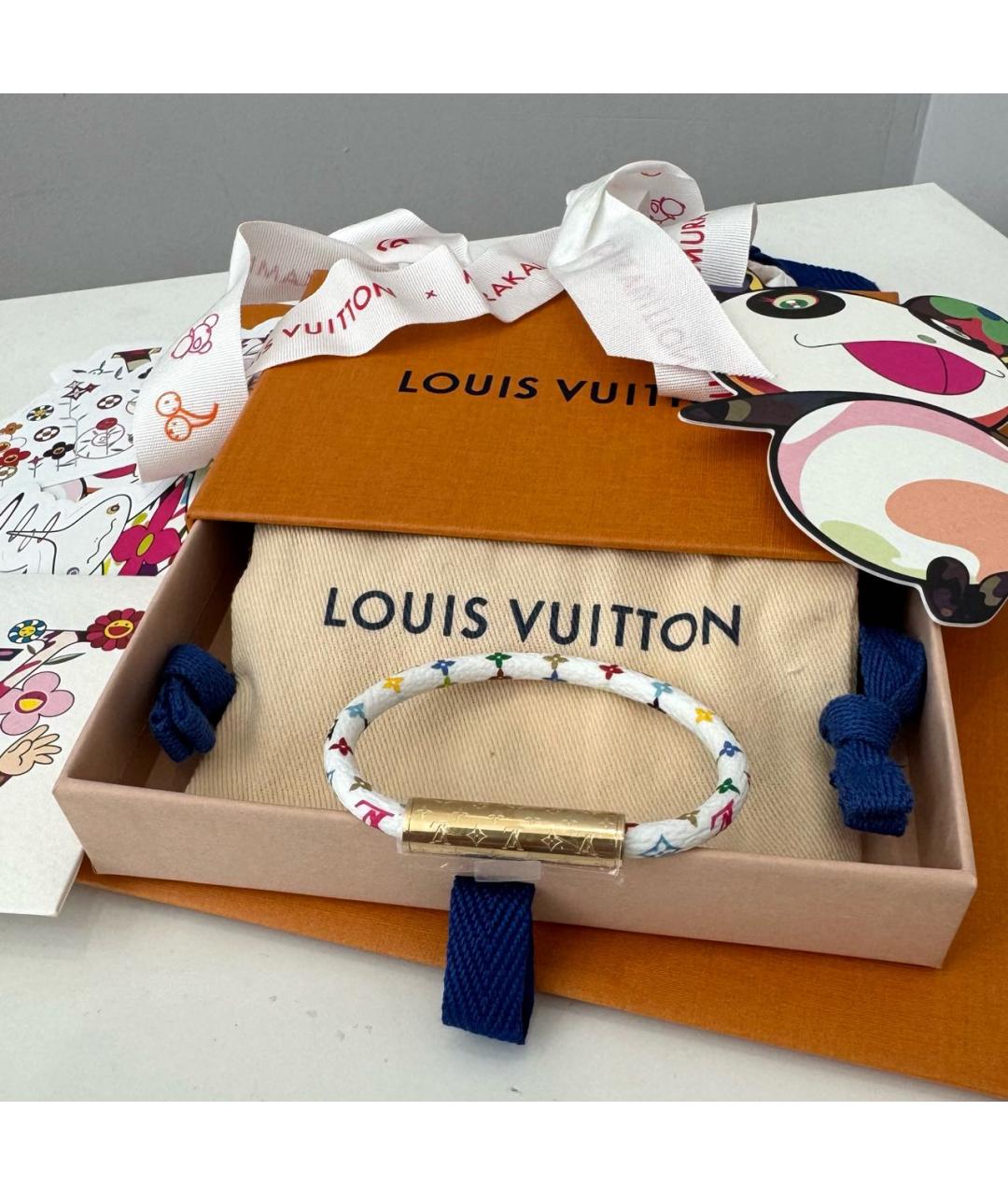 LOUIS VUITTON Белый кожаный браслет, фото 5