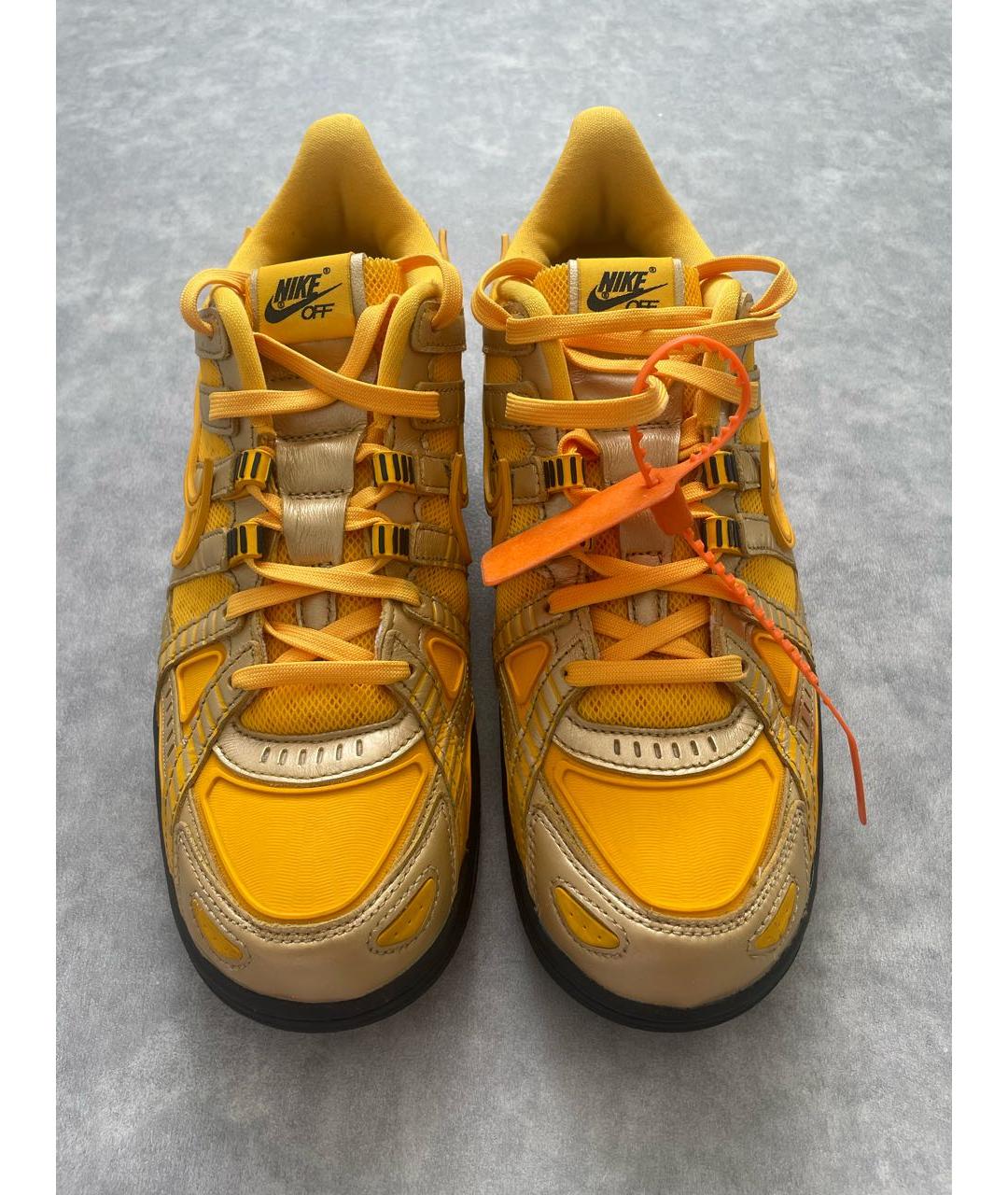 NIKE X OFF-WHITE Желтые текстильные низкие кроссовки / кеды, фото 2