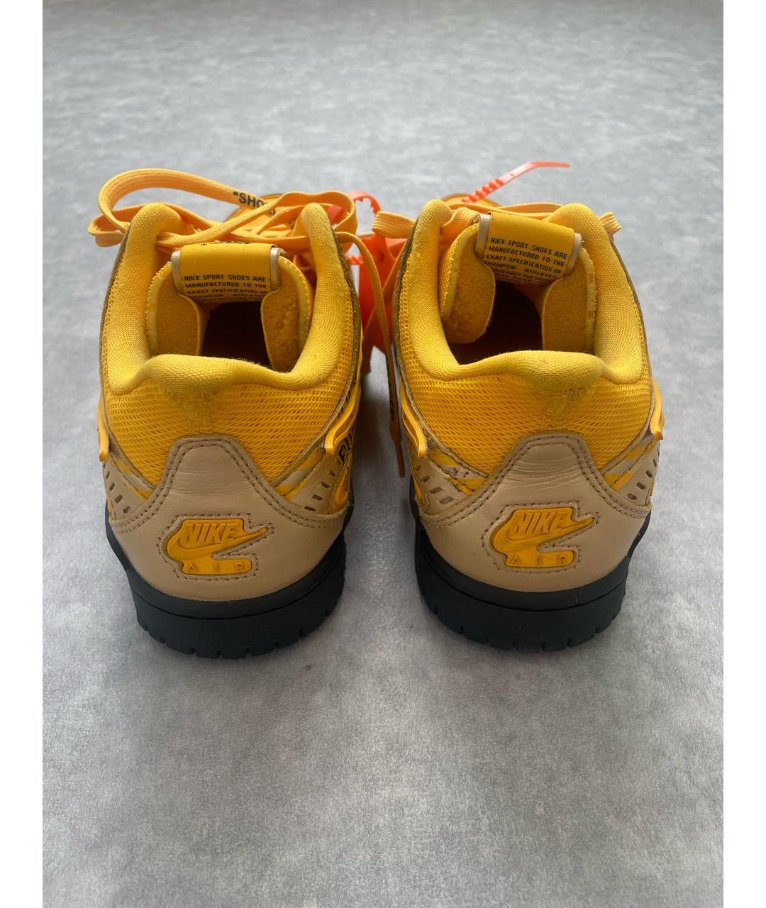 NIKE X OFF-WHITE Желтые текстильные низкие кроссовки / кеды, фото 4