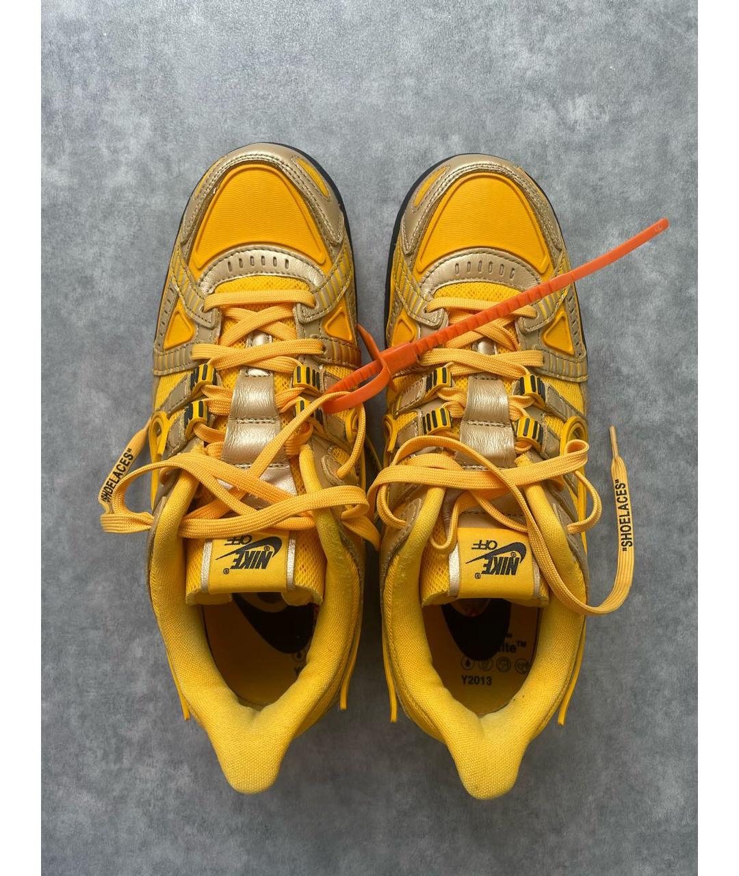 NIKE X OFF-WHITE Желтые текстильные низкие кроссовки / кеды, фото 3