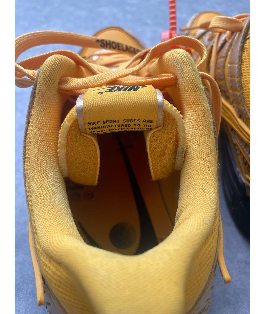 NIKE X OFF-WHITE Желтые текстильные низкие кроссовки / кеды, фото 7