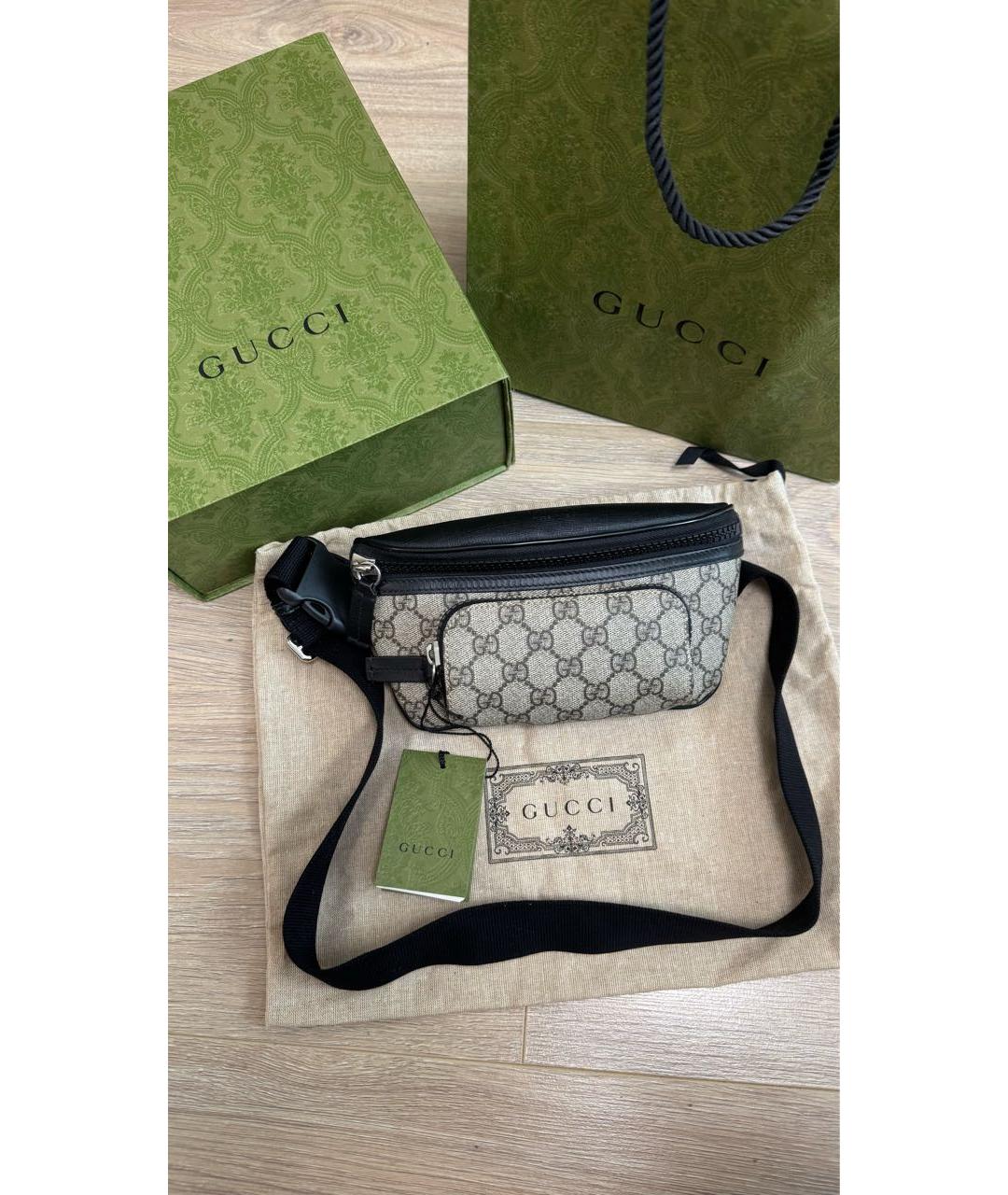 GUCCI Бежевая поясная сумка, фото 2