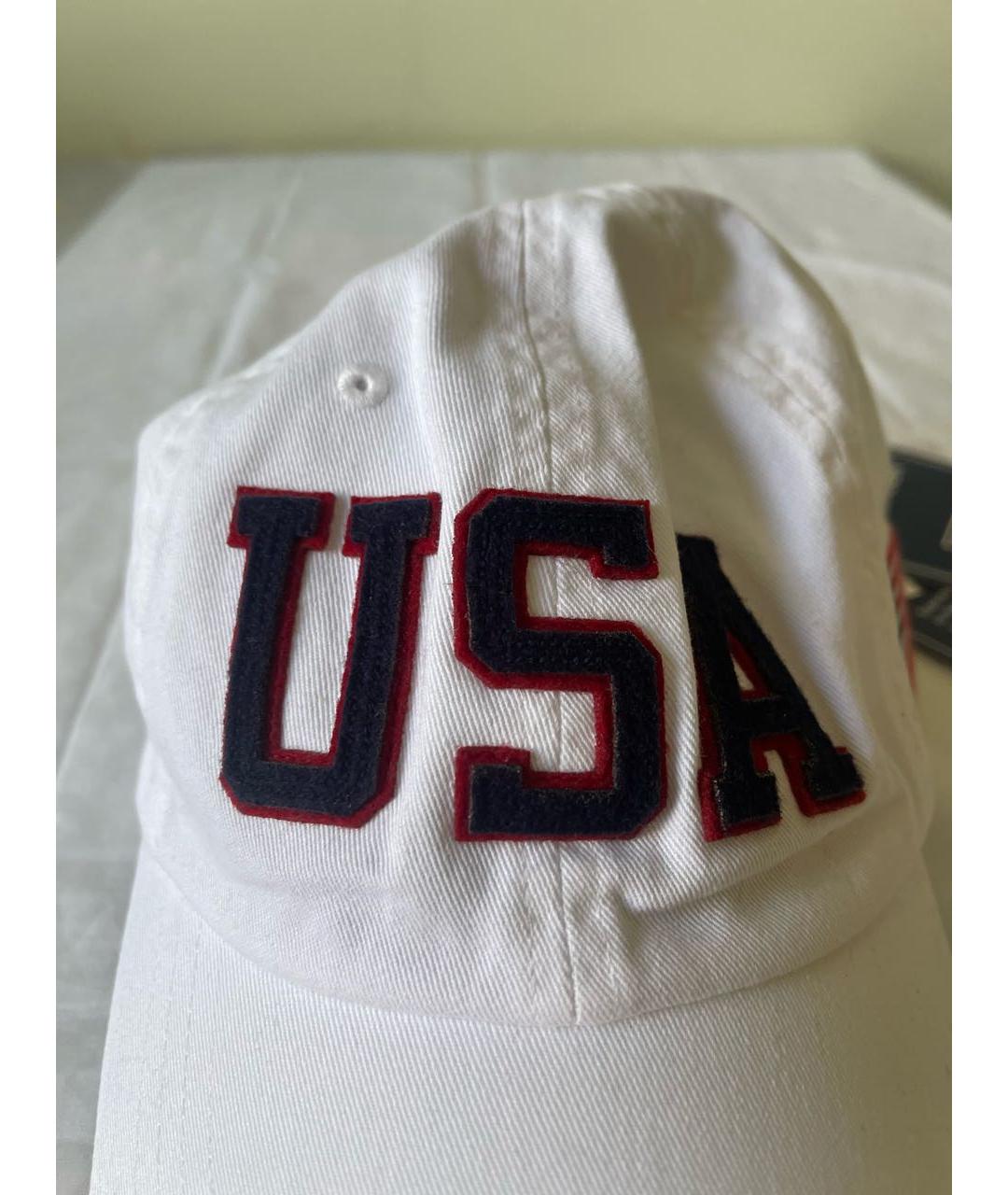POLO RALPH LAUREN Белая хлопковая кепка/бейсболка, фото 4