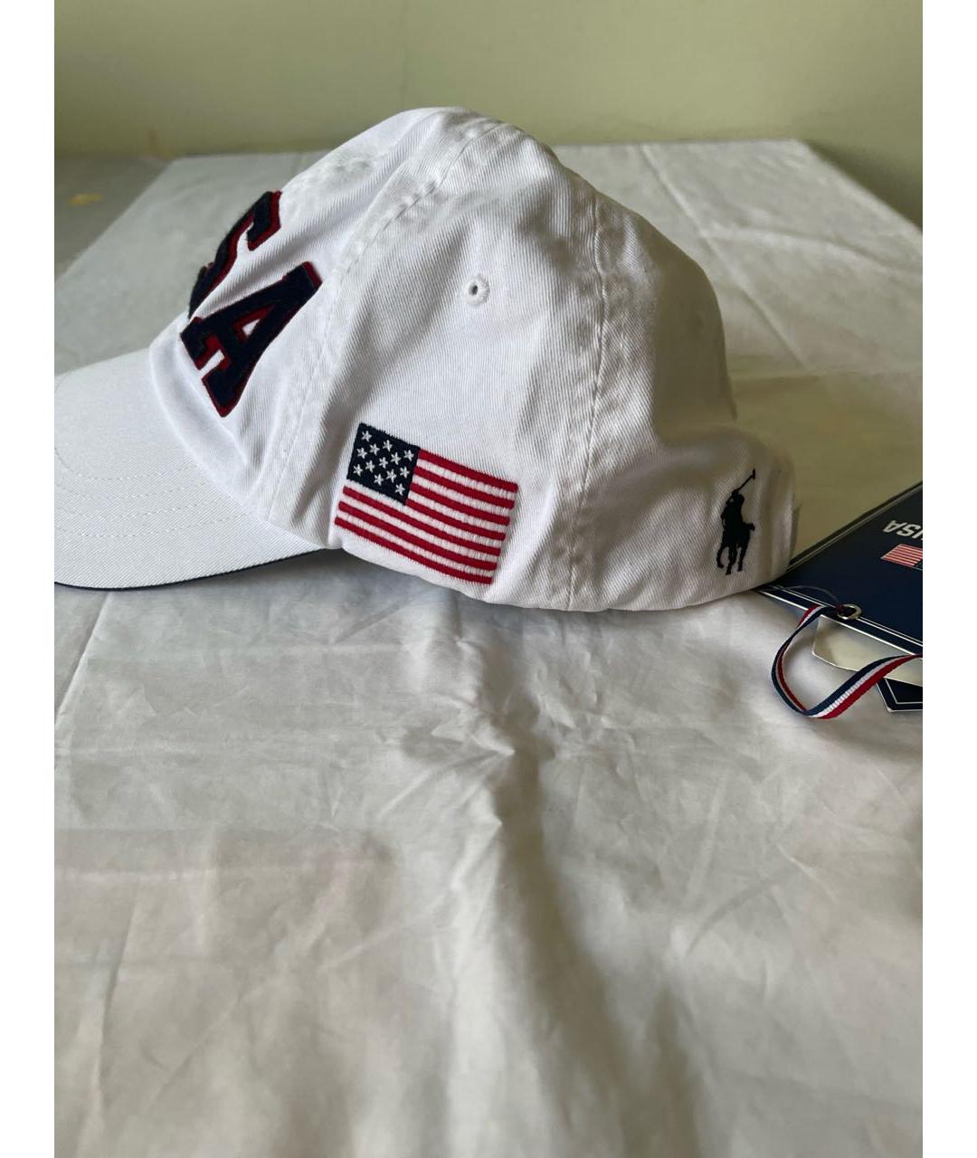 POLO RALPH LAUREN Белая хлопковая кепка/бейсболка, фото 3