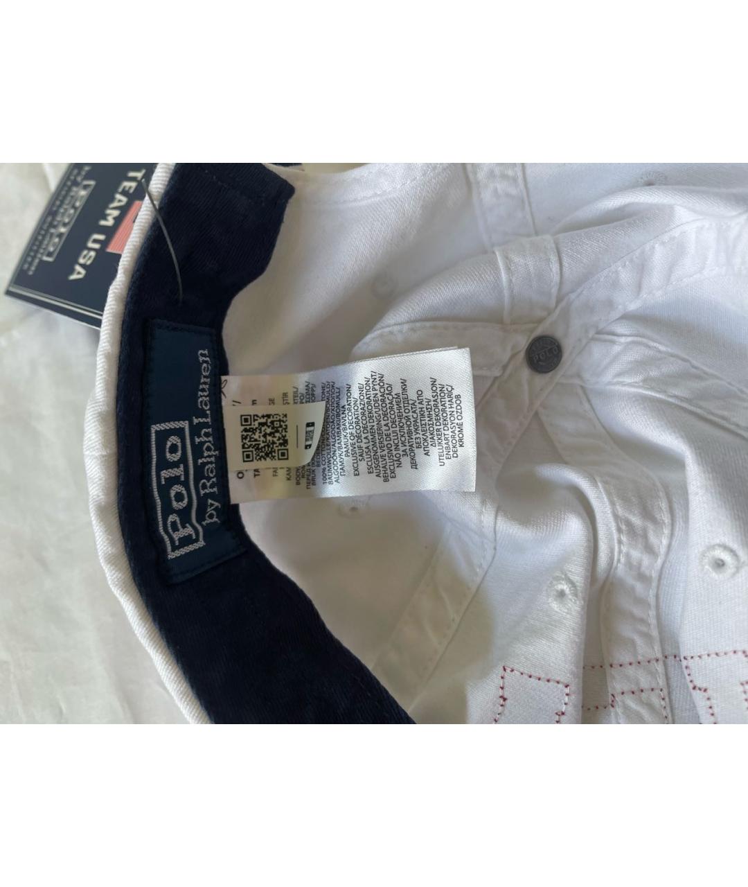 POLO RALPH LAUREN Белая хлопковая кепка/бейсболка, фото 5