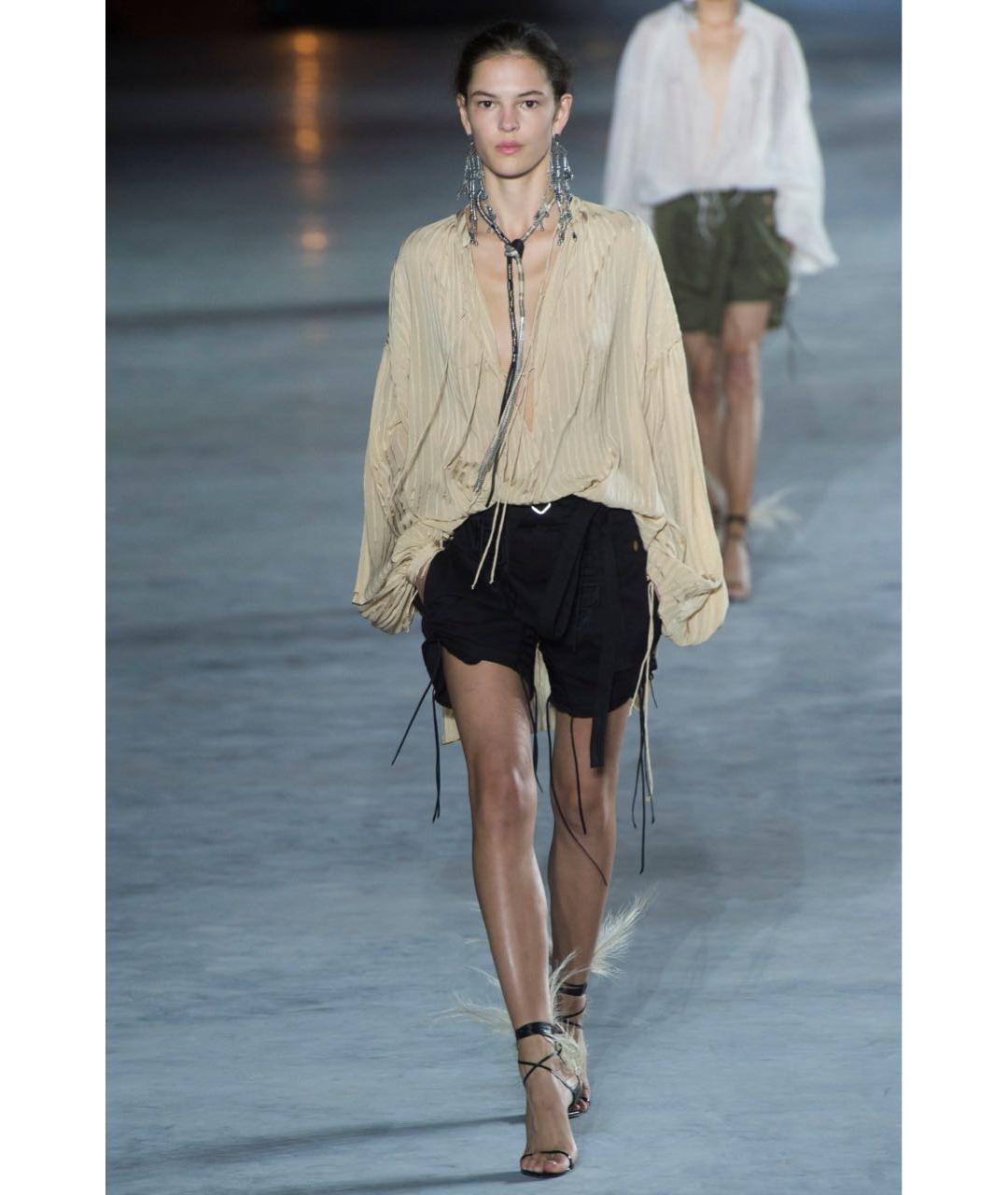 SAINT LAURENT Черные хлопковые шорты, фото 2