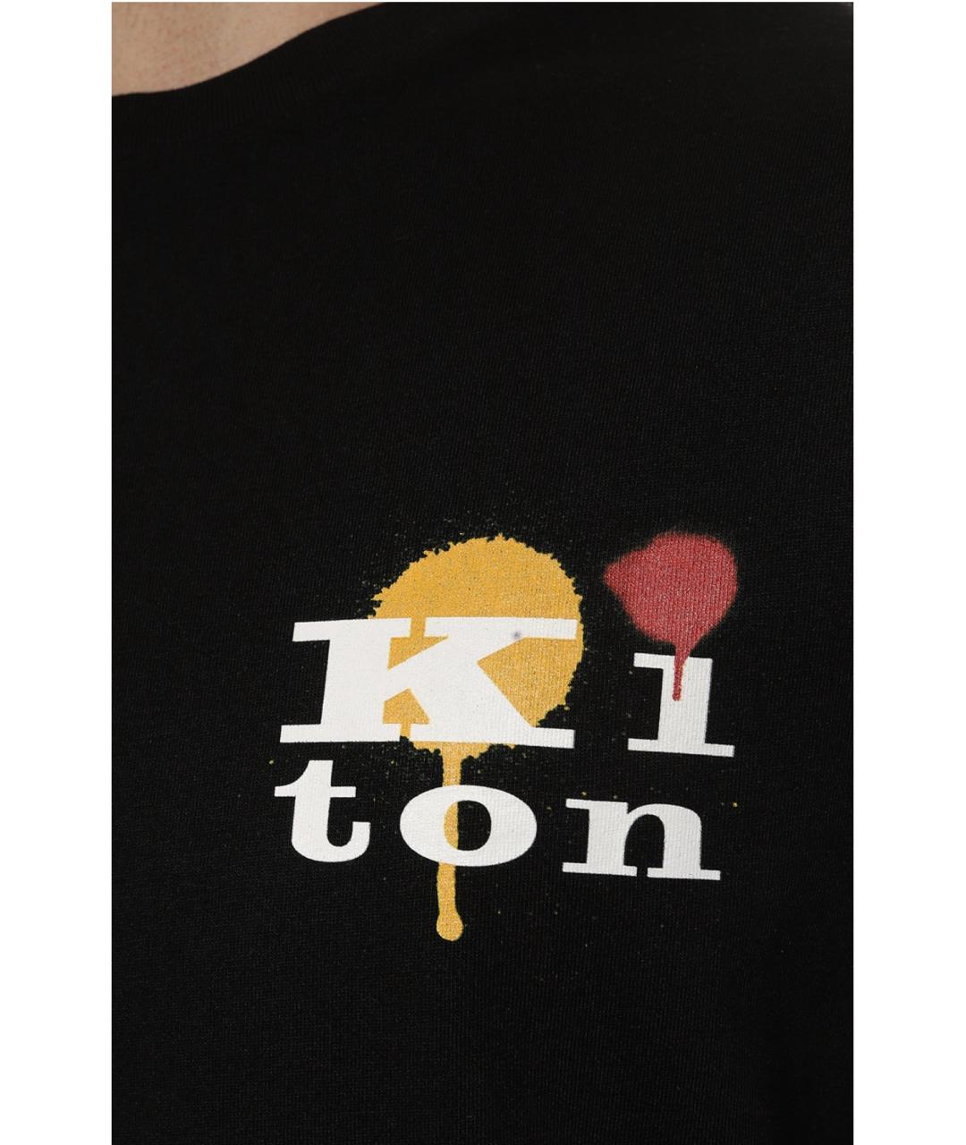 KITON Черная хлопковая майка, фото 2
