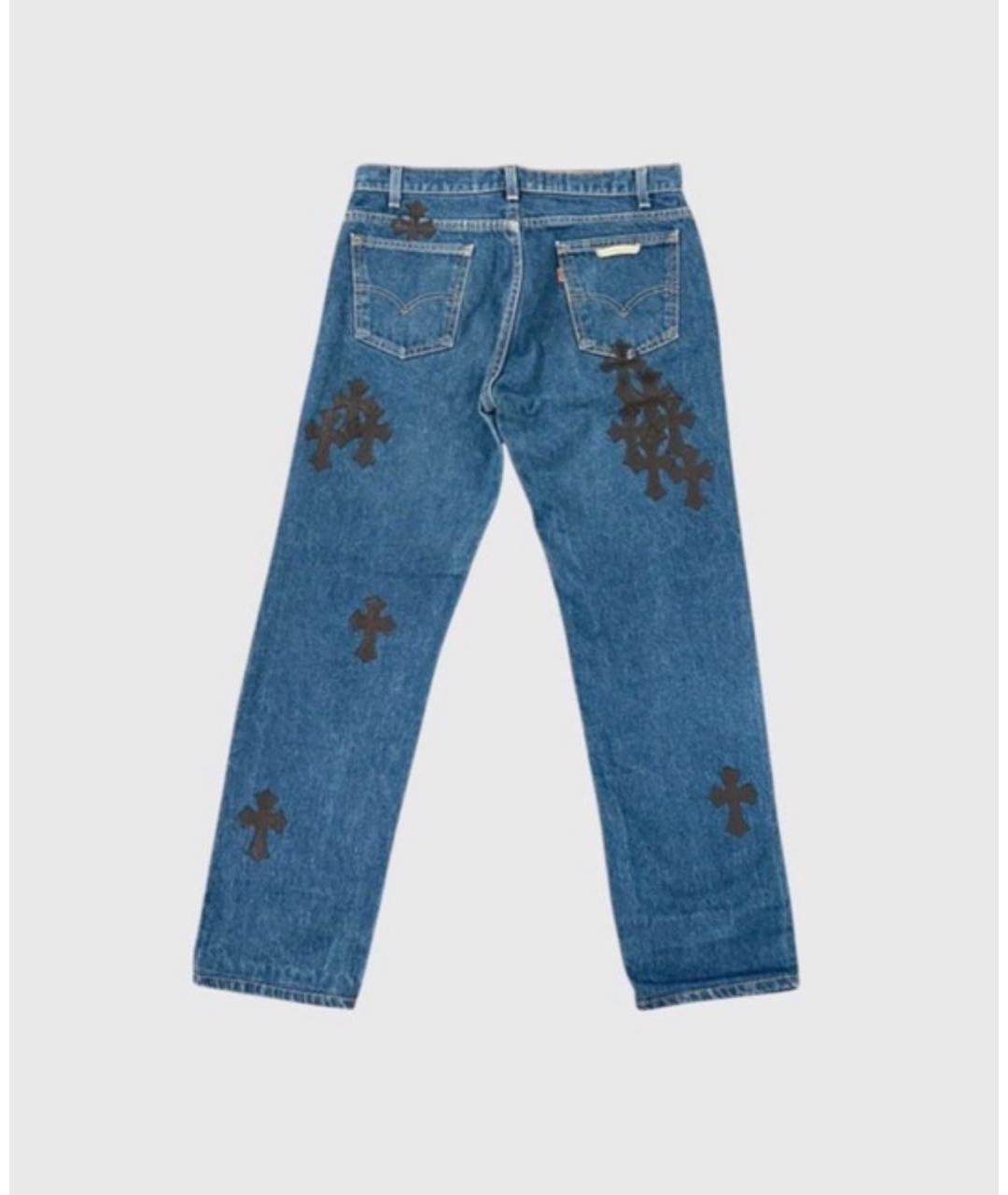 CHROME HEARTS Синие хлопковые прямые джинсы, фото 2