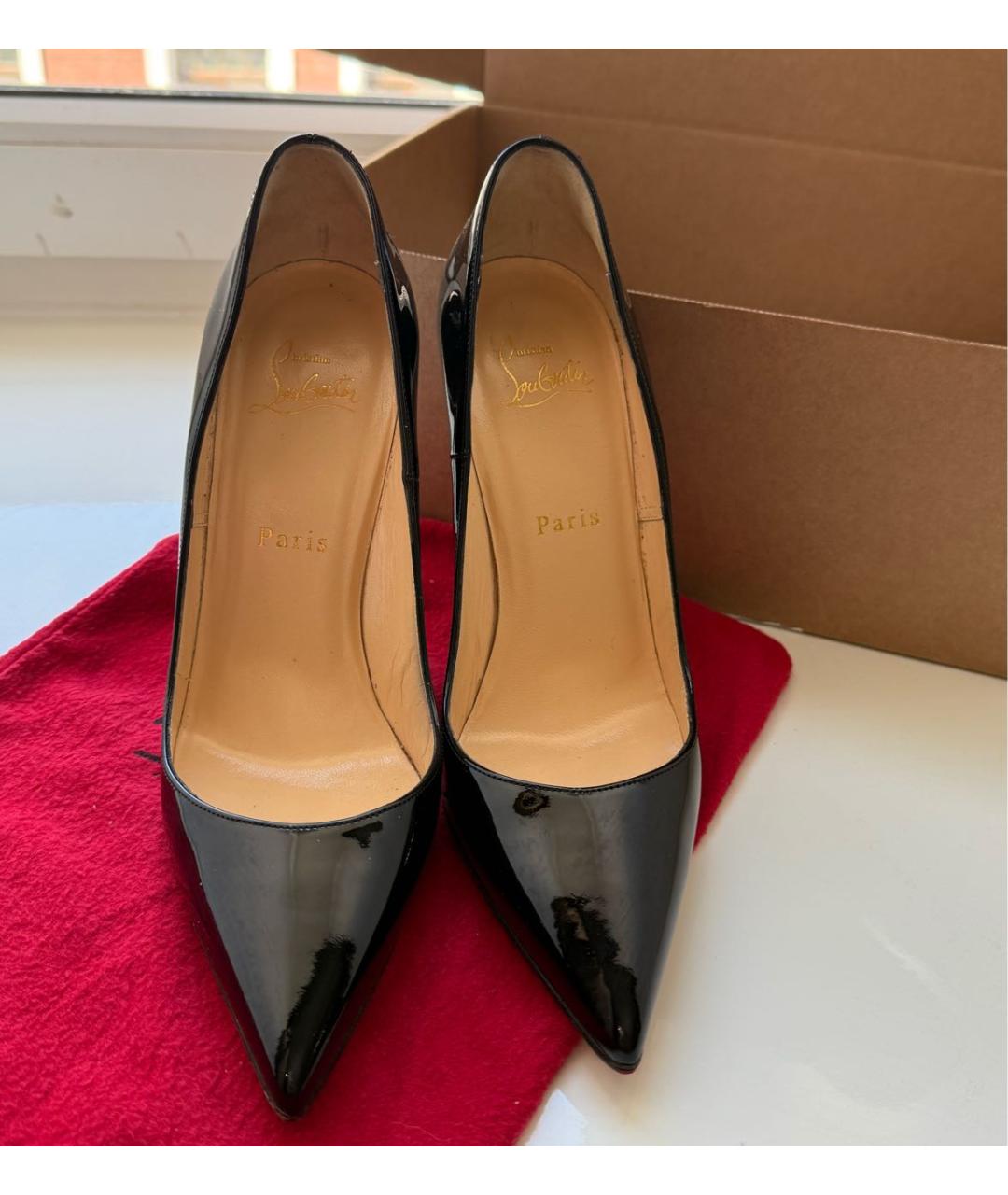 CHRISTIAN LOUBOUTIN Черные кожаные туфли, фото 7