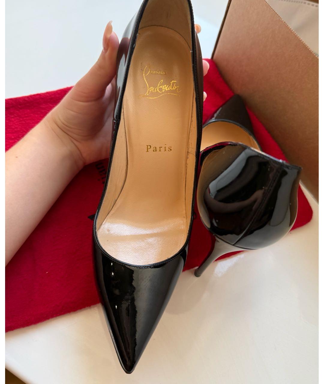 CHRISTIAN LOUBOUTIN Черные кожаные туфли, фото 8