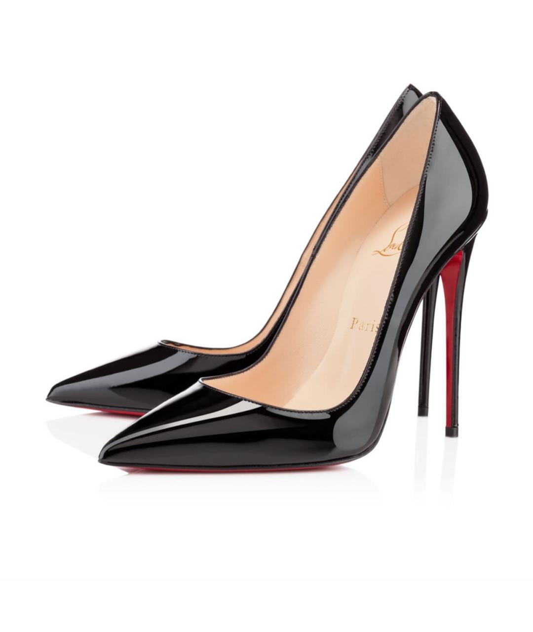 CHRISTIAN LOUBOUTIN Черные кожаные туфли, фото 2