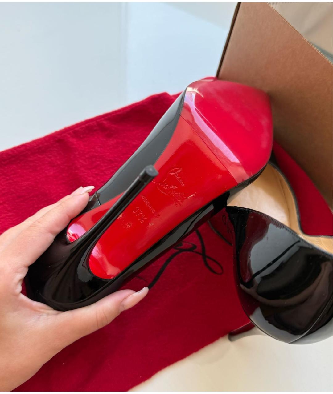 CHRISTIAN LOUBOUTIN Черные кожаные туфли, фото 6