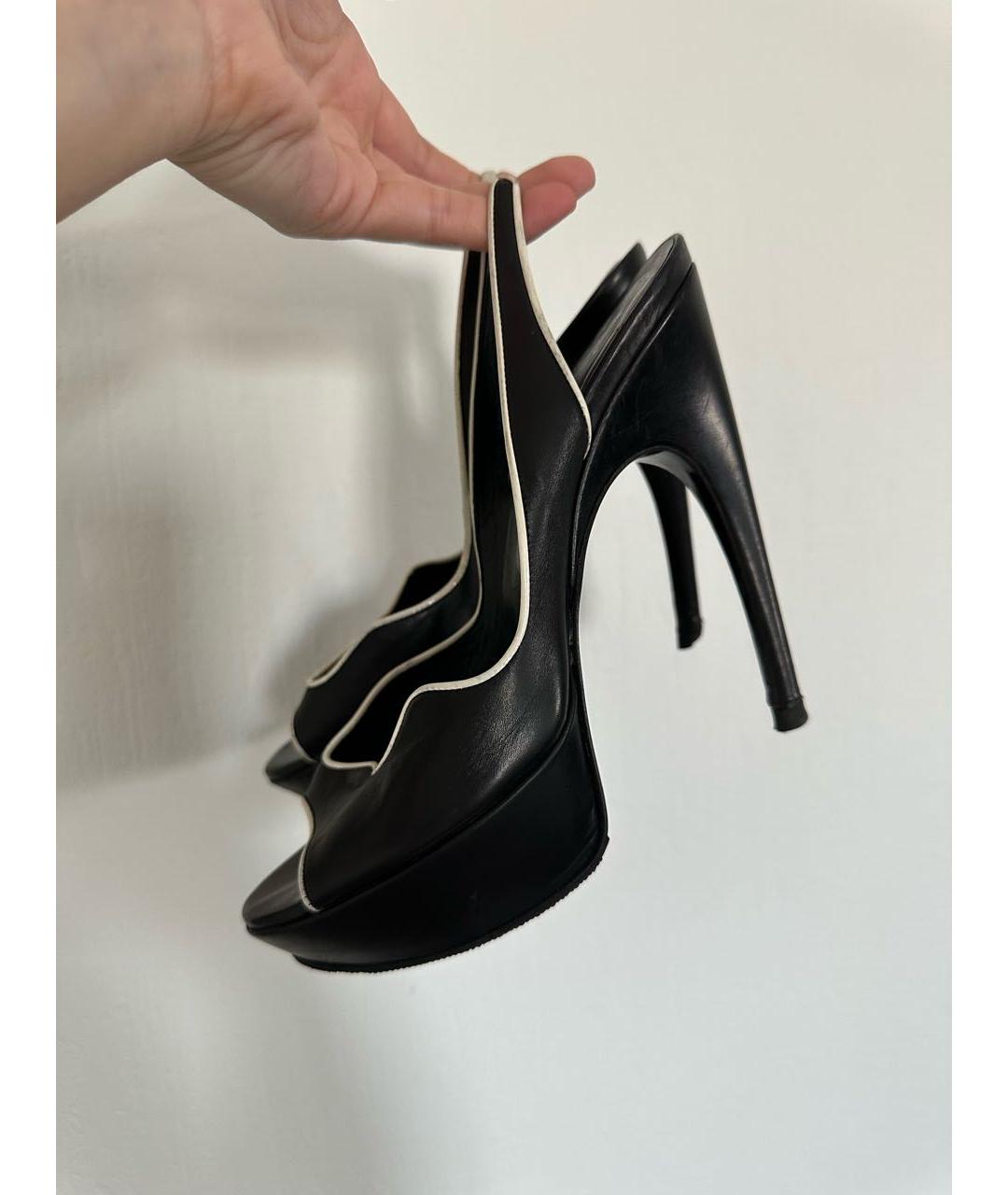 ROGER VIVIER Черные кожаные босоножки, фото 6