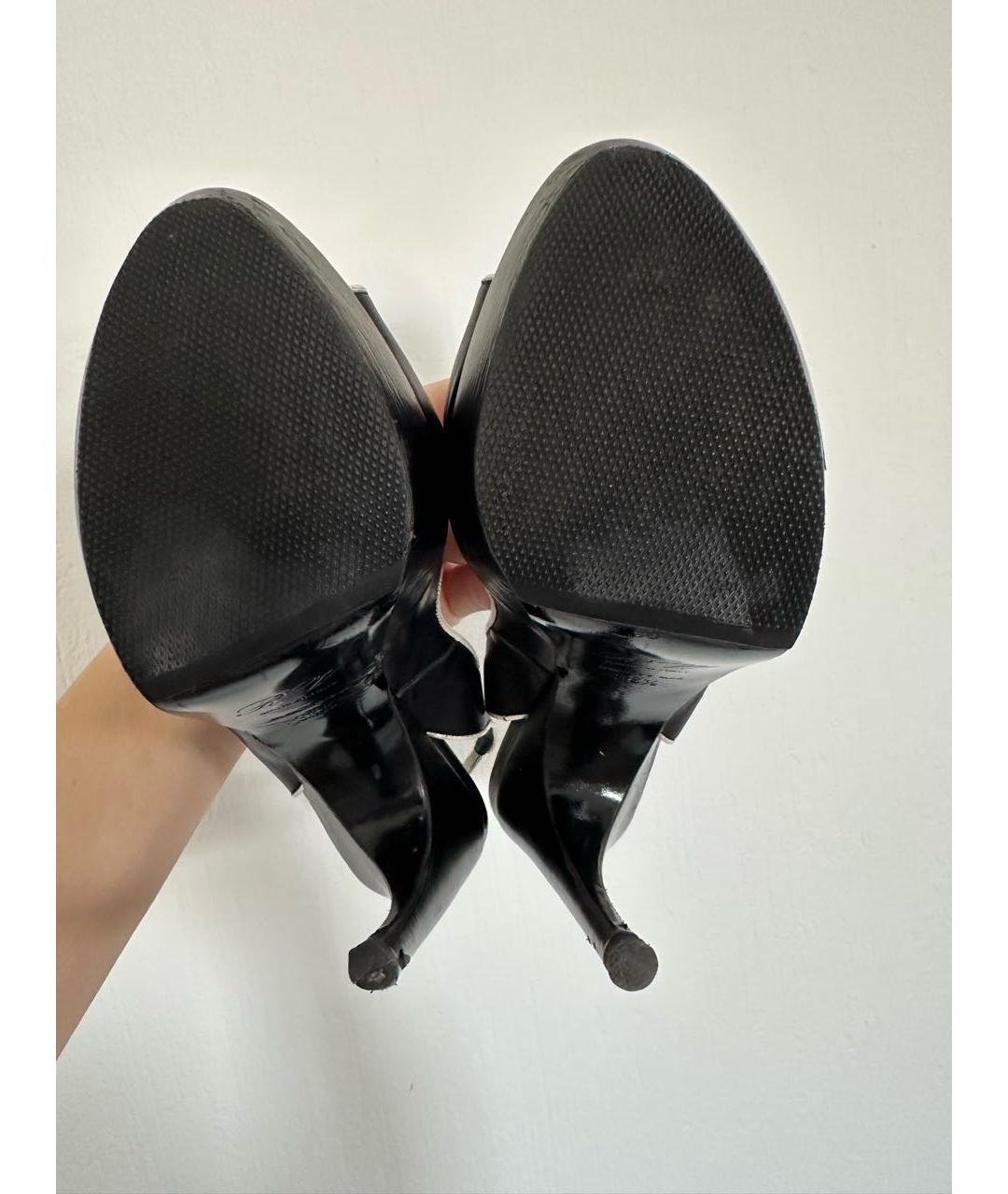 ROGER VIVIER Черные кожаные босоножки, фото 4