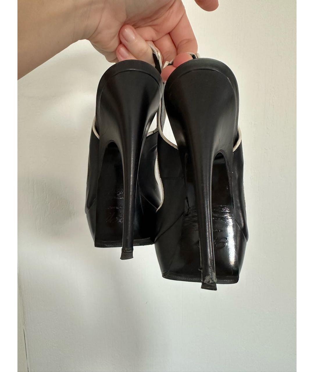ROGER VIVIER Черные кожаные босоножки, фото 5