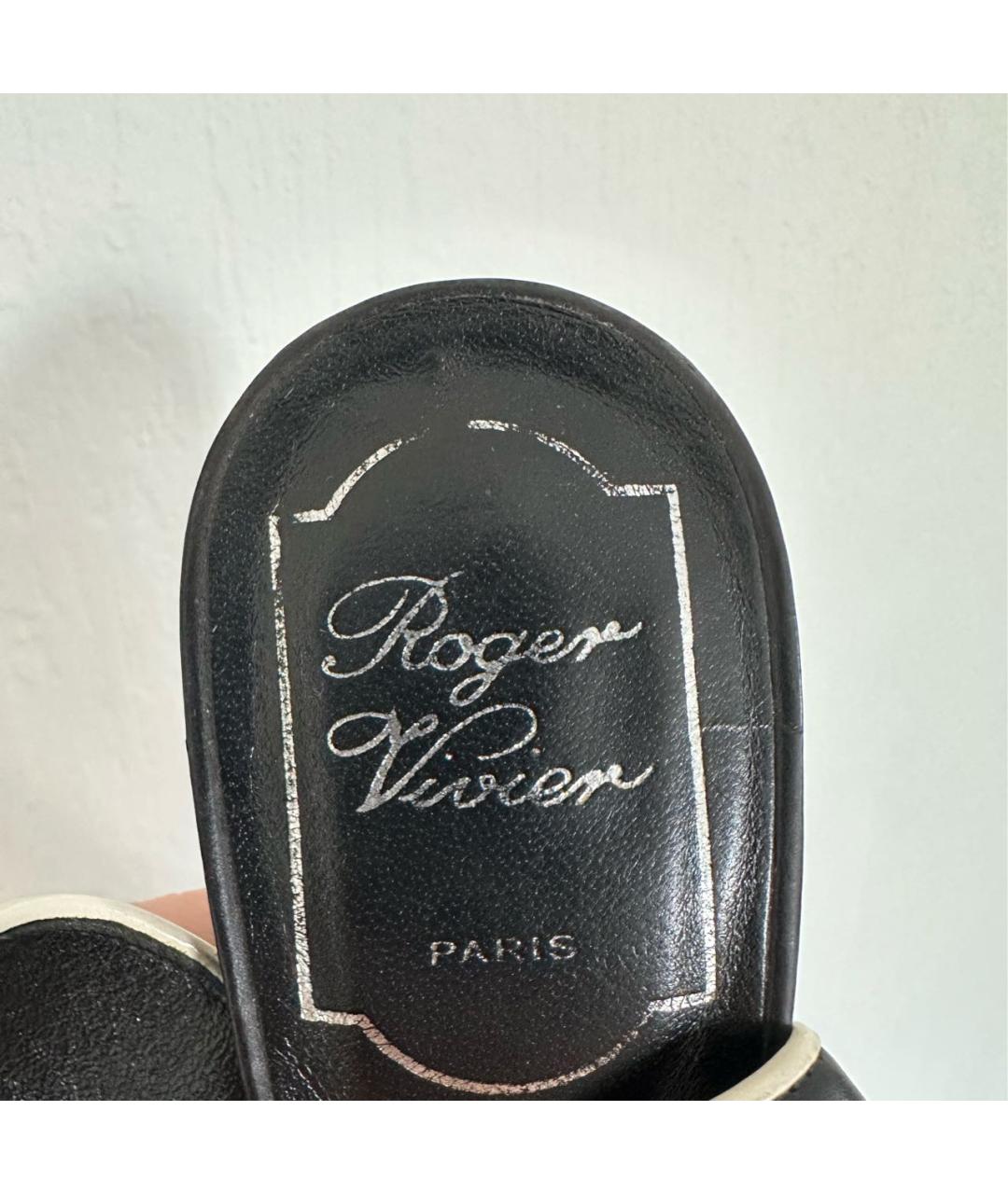 ROGER VIVIER Черные кожаные босоножки, фото 3