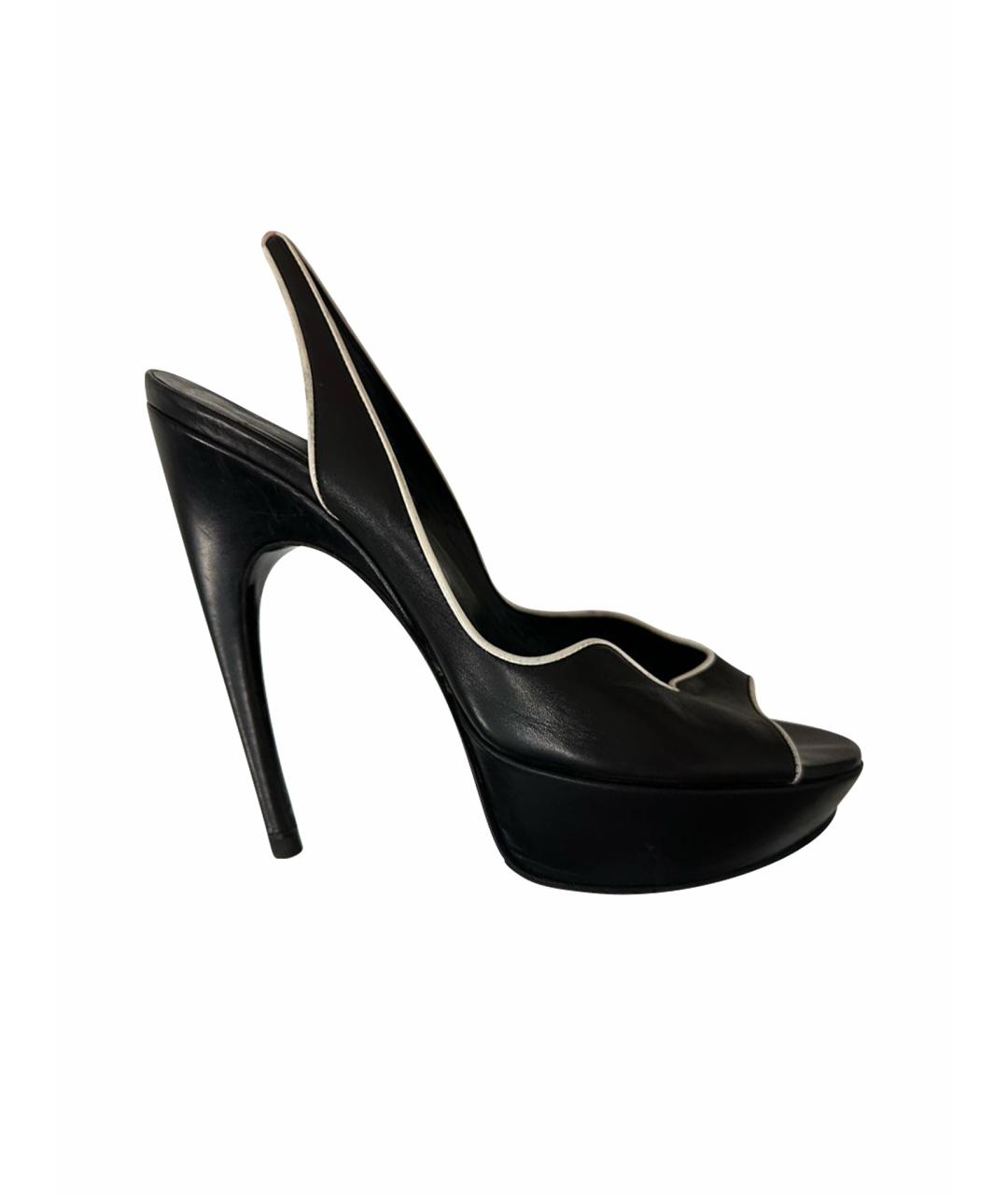 ROGER VIVIER Черные кожаные босоножки, фото 1