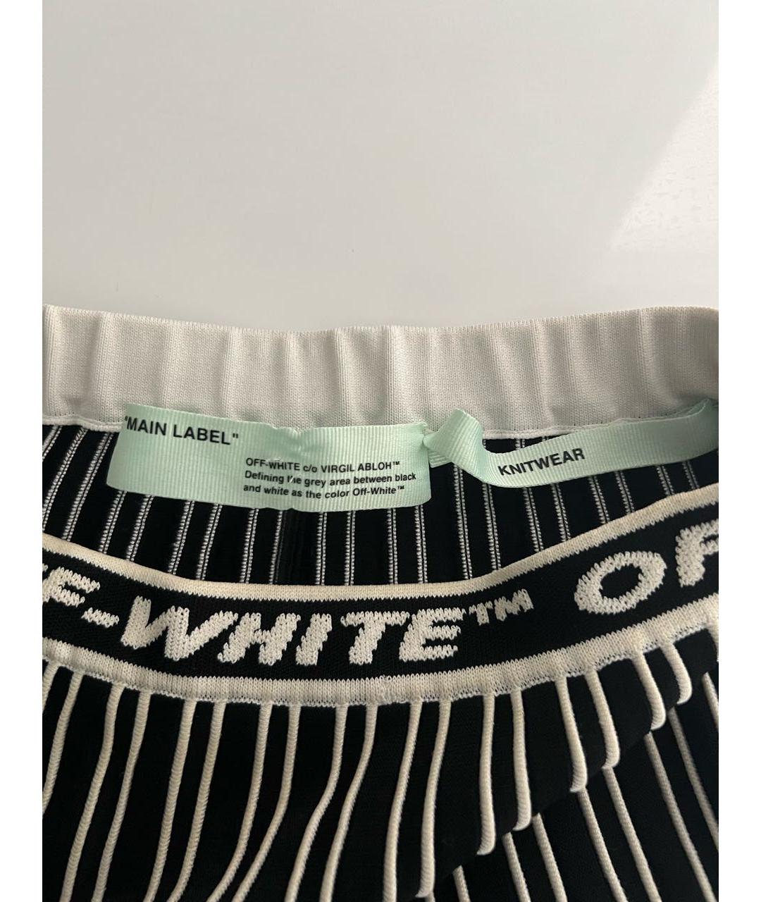 OFF-WHITE Черная вискозная юбка миди, фото 2