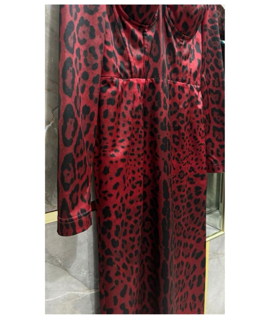 DOLCE&GABBANA Красное полиэстеровое коктейльное платье, фото 8