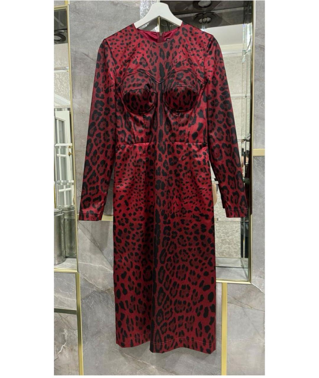 DOLCE&GABBANA Красное полиэстеровое коктейльное платье, фото 4