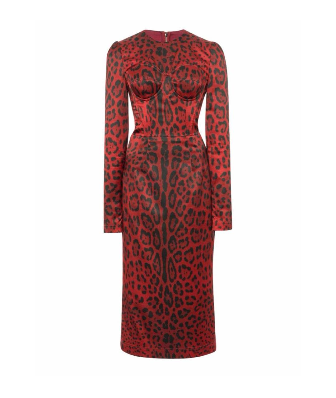 DOLCE&GABBANA Красное полиэстеровое коктейльное платье, фото 9