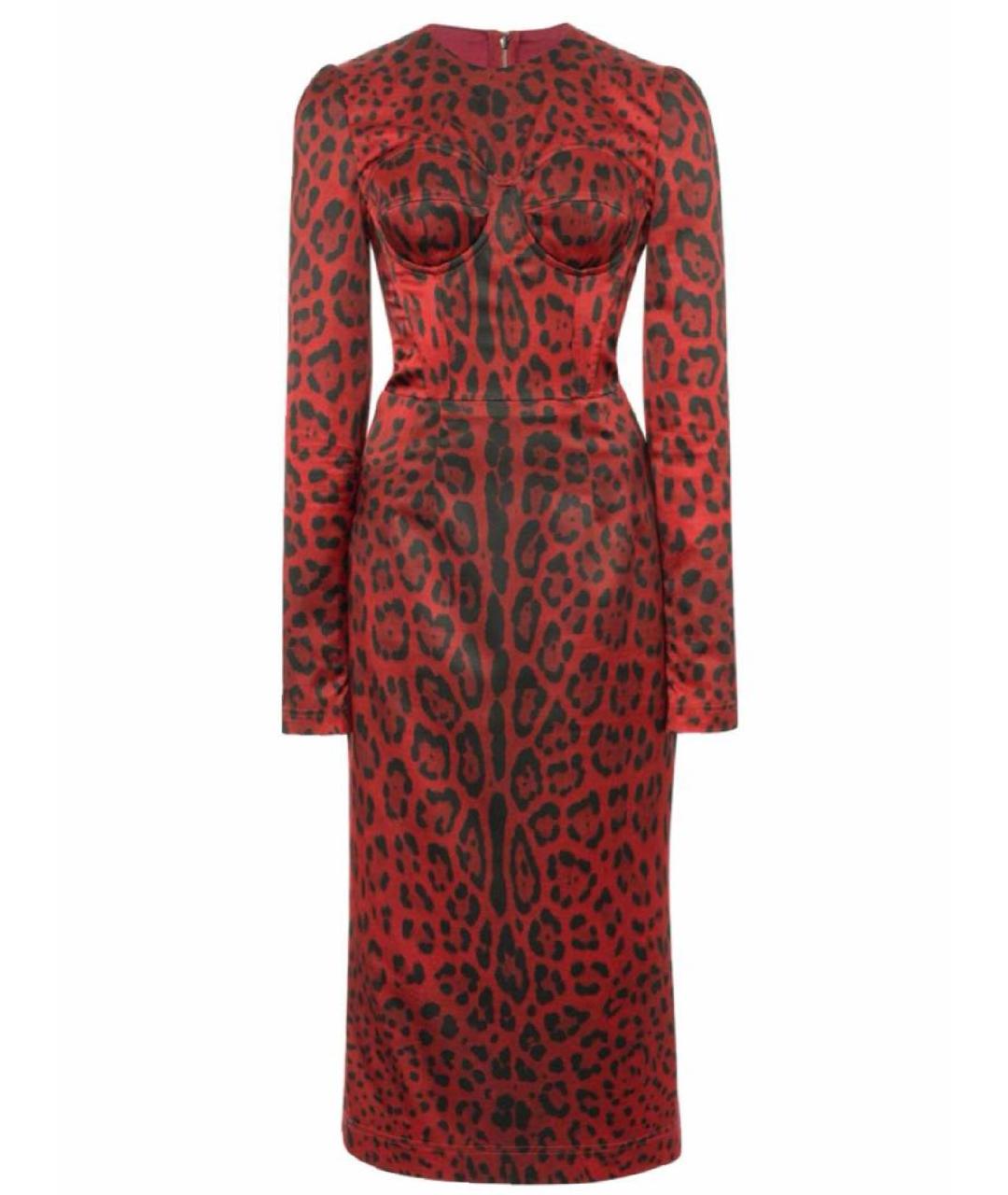 DOLCE&GABBANA Красное полиэстеровое коктейльное платье, фото 1