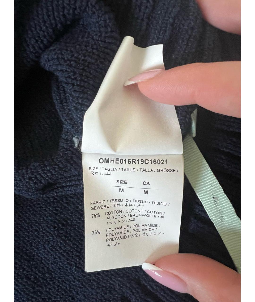 OFF-WHITE Темно-синий хлопковый джемпер / свитер, фото 3