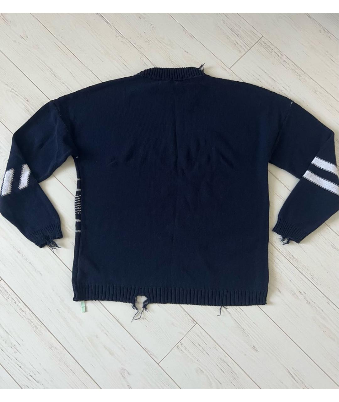 OFF-WHITE Темно-синий хлопковый джемпер / свитер, фото 2