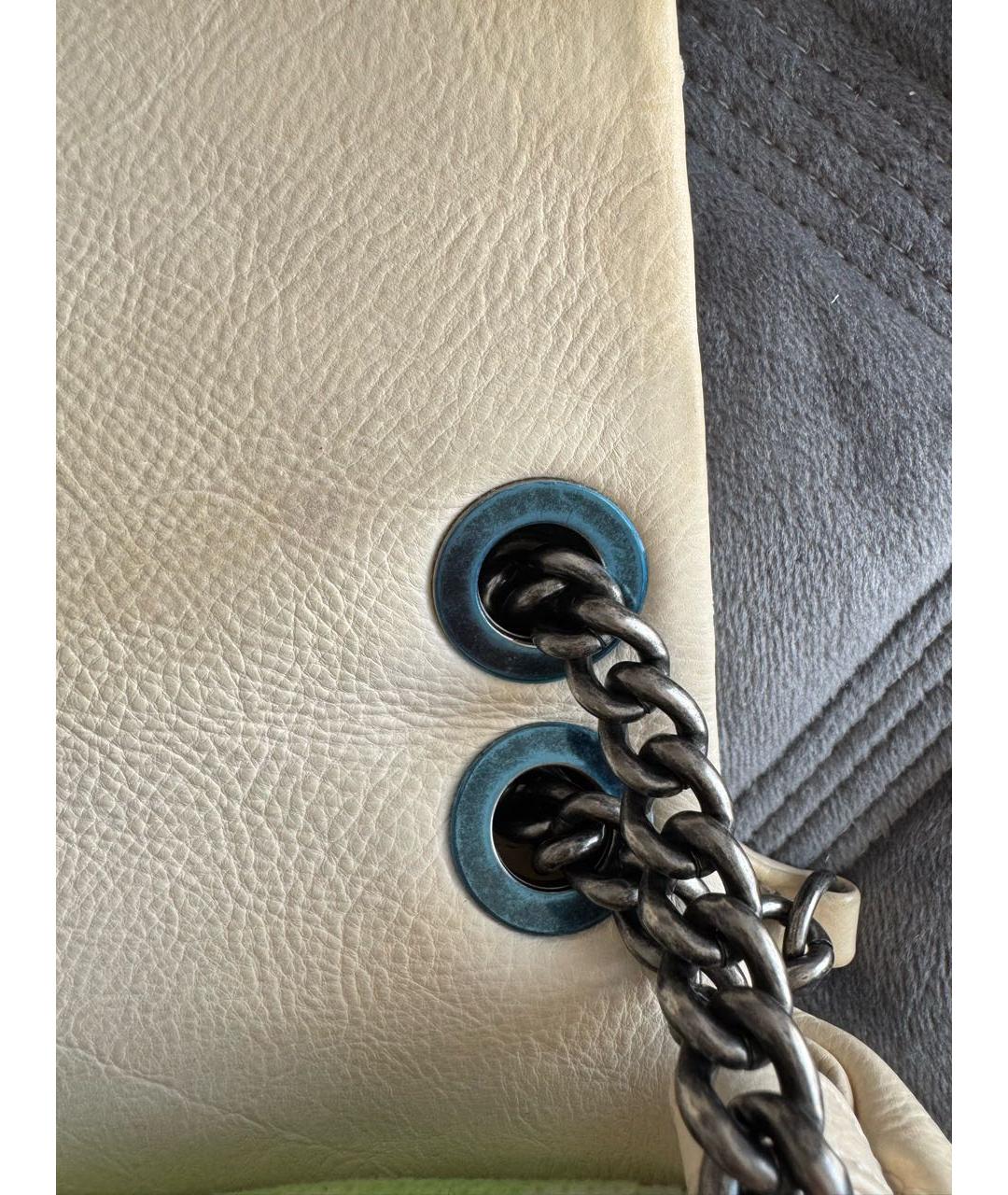 CHANEL Бежевая кожаная сумка через плечо, фото 7