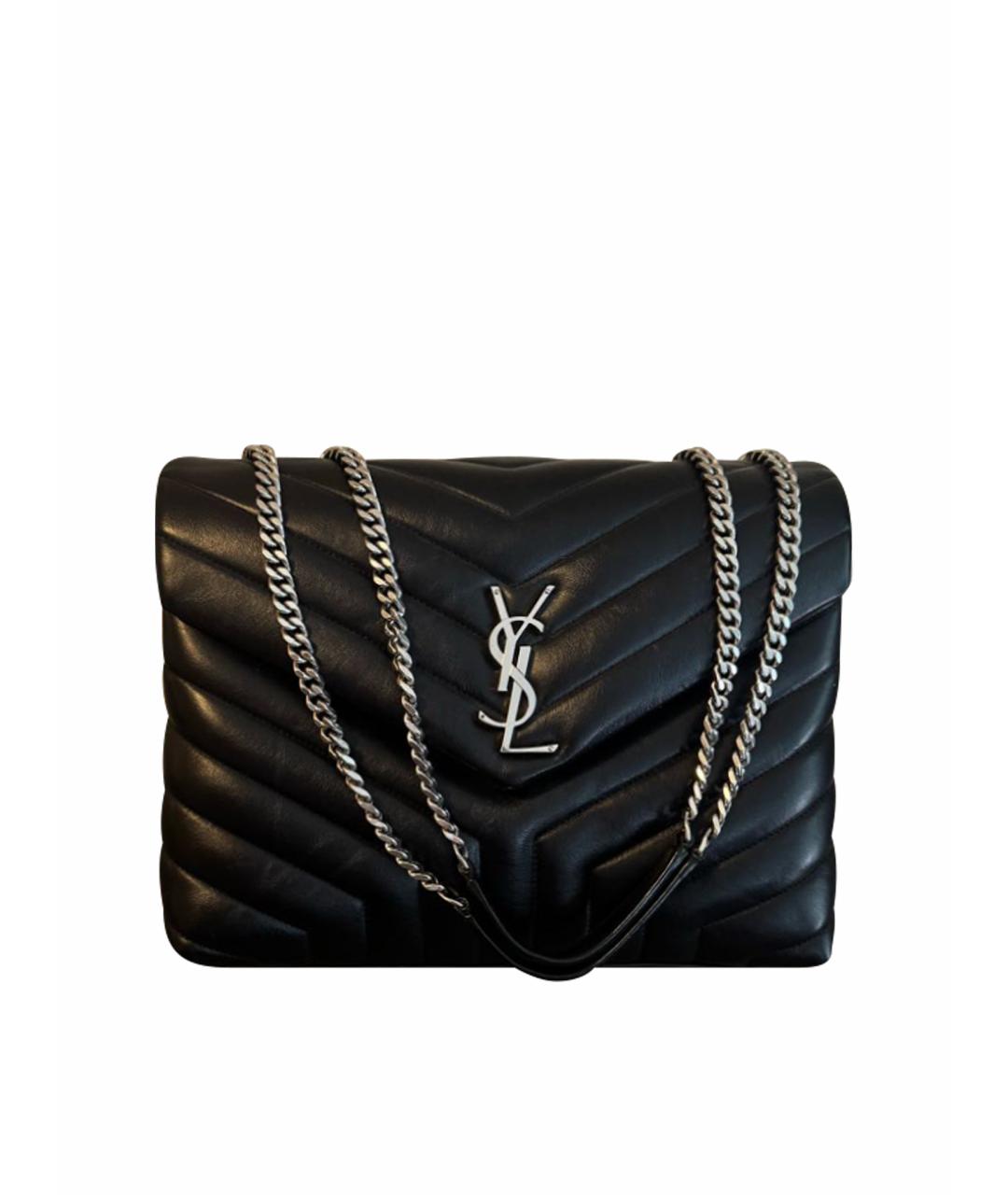 SAINT LAURENT Черная кожаная сумка тоут, фото 1