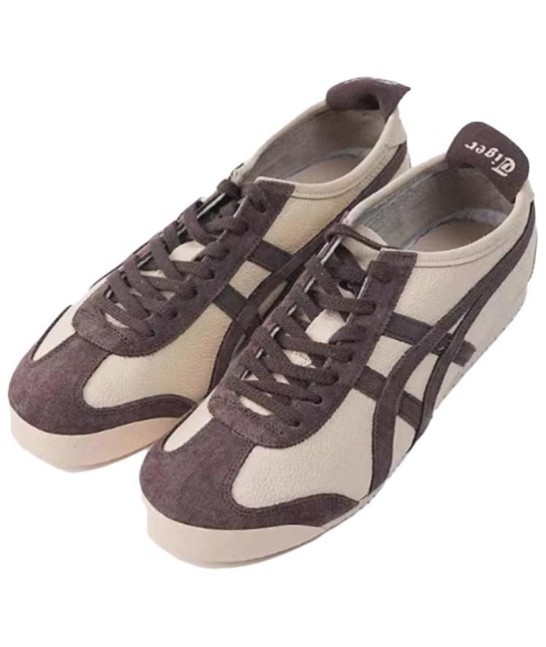 ONITSUKA TIGER Коричневые кожаные кеды, фото 2